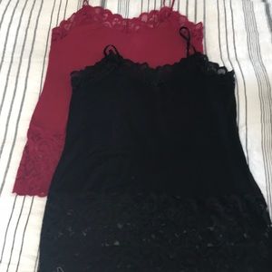 Black and Red Camisoles
